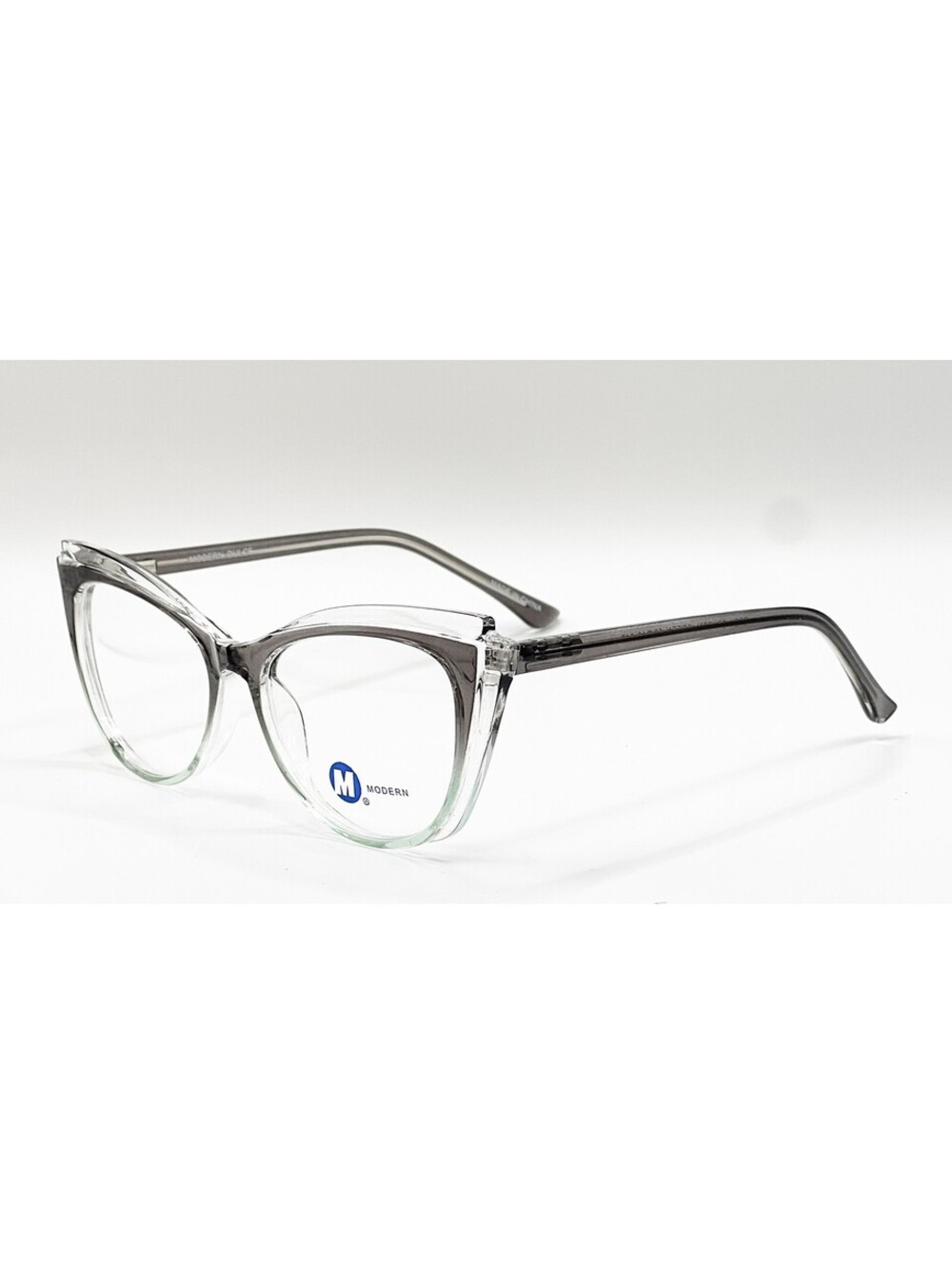 Modern Dulce Grey Crystal Green Cat Eye Eyeglass Frames 53-18-140